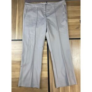 LUISA CERANO Women's Light Grey Tailored Straight Leg Dress Pants Size 14